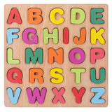 Ensemble de puzzles éducatifs SchoolPuzzle™ avec lettres alphabétiques et chiffres en bois naturel pour l'apprentissage ludique des enfants.